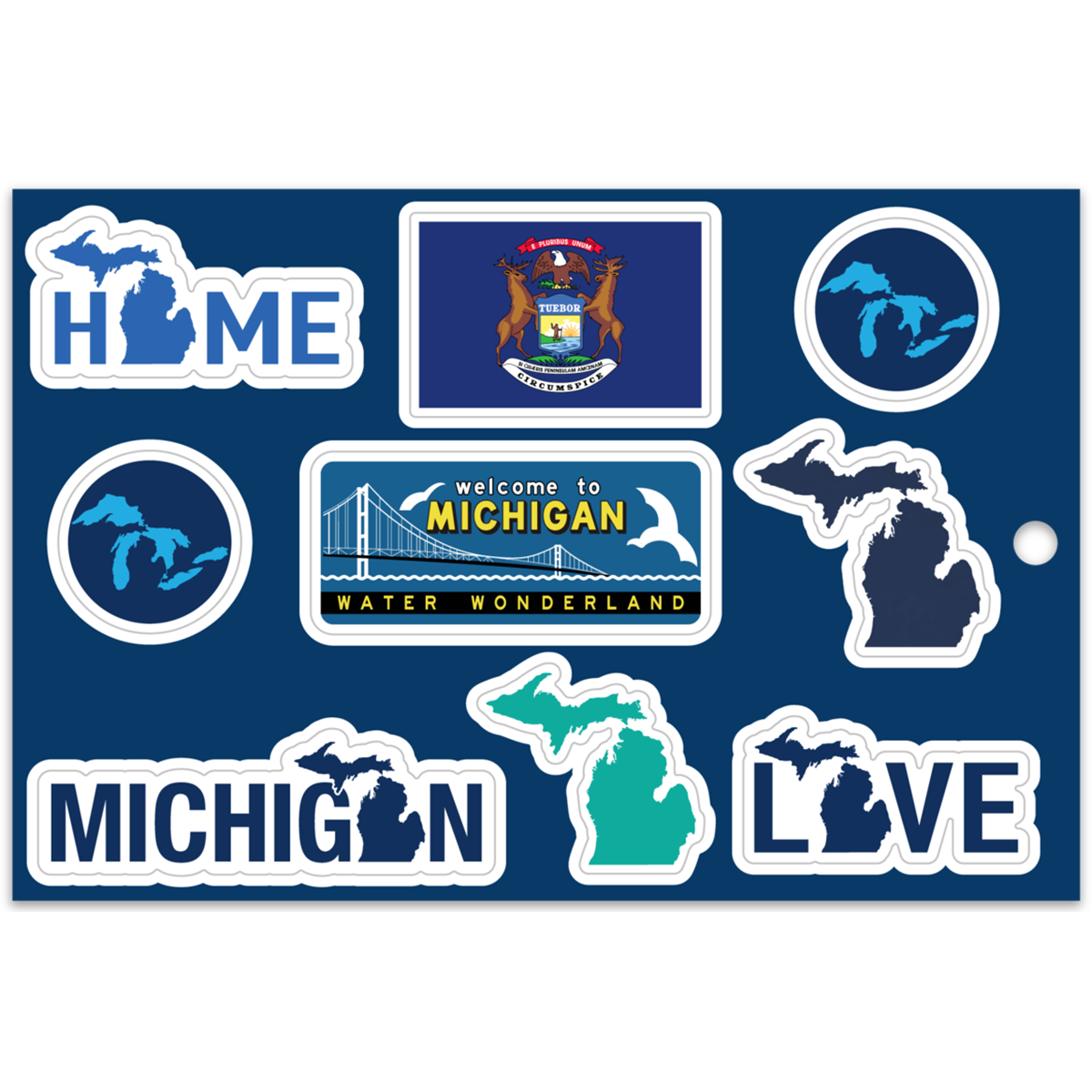 Michigan Floral Vinyl Decal - 5 Inch Waterproof Bumper Sticker