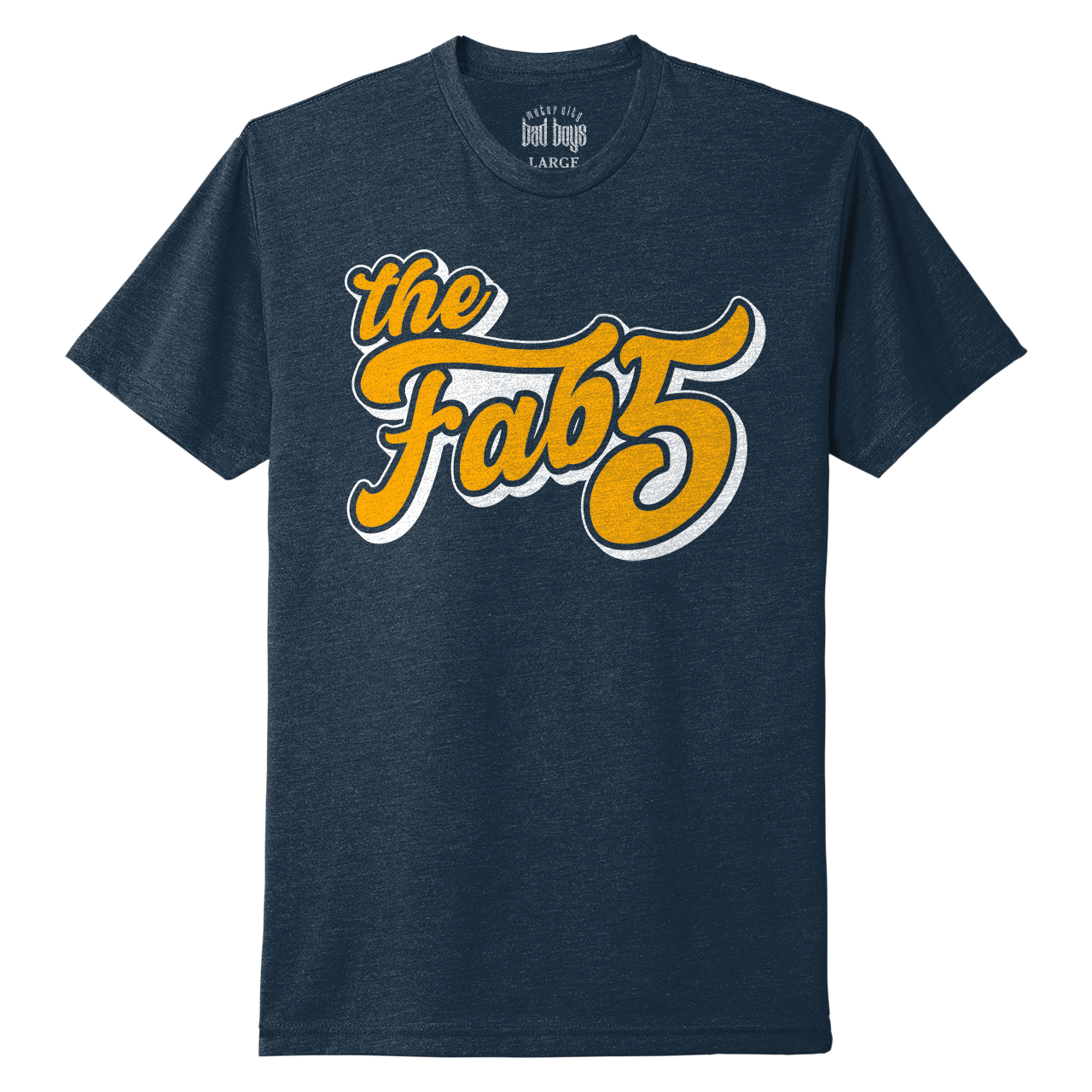 THE FAB 5 Tシャツ Motor City Bad Boys Midnight Navy The Fab 5 T-Shirt - MI Culture