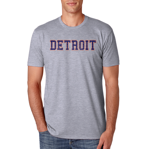 MI Culture Heather Gray Blocked Detroit Tee