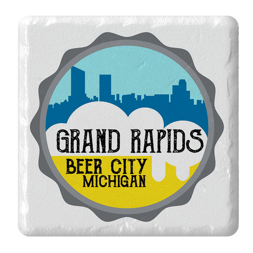 Grand Rapids Beer City Michigan Stone Tile Coaster