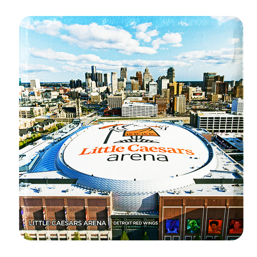 Little Caesars Arena Aerial View Stone Tile Coaster