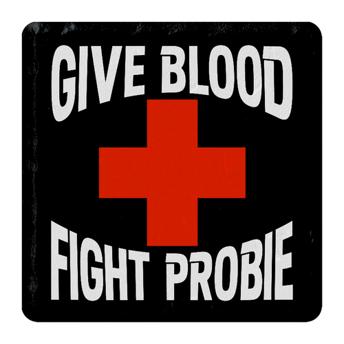 Give Blood Fight Probie Stone Tile Coaster