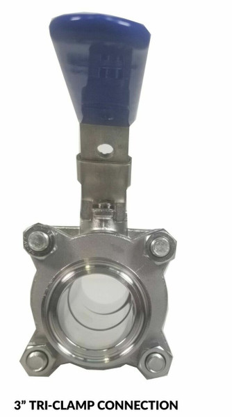 3" Tri-Clamp Ball Valve Sanitary Stainless 304 - 1000PSI