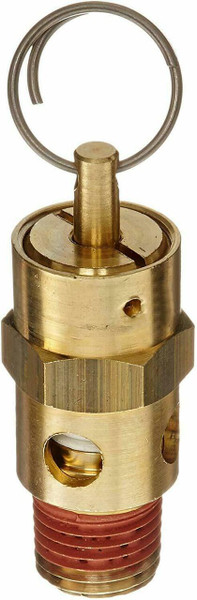 ASME Safety Pressure Relief Valve - 100psi Set Pressure - 1/4" MNPT