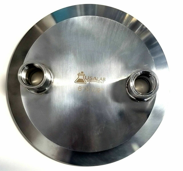6" End Cap with 2x 1/2" FNPT
