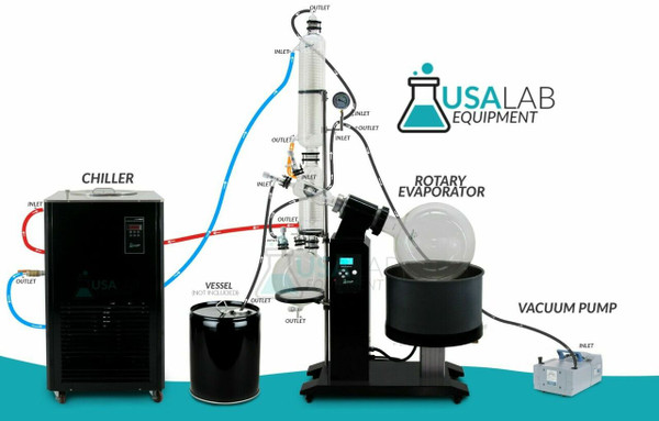 USA Lab 50L Rotary Evaporator Turnkey Rotovap RE-1050 w/ Vacuubrand MD 4C NT USA Lab 50L Rotary Evaporator Turnkey Rotovap RE-1050 w/ Vacuubrand MD 4C NT