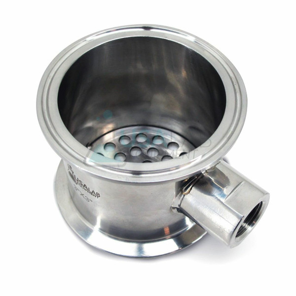 Screen Gasket Support Filter Plate - Tri Clamp 3" w/ 1/2" FNPT - SS304