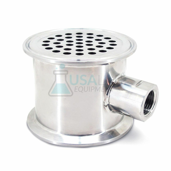 Screen Gasket Support Filter Plate - Tri Clamp 3" w/ 1/2" FNPT - SS304