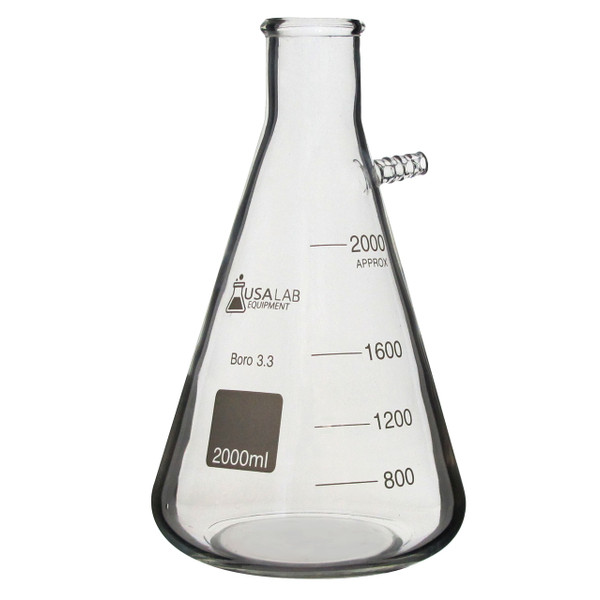 USA Lab 1L, 2L, 5L Boro 3.3 Heavy Wall Filter Flask 1/2" Barb USA Lab 1L, 2L, 5L Boro 3.3 Heavy Wall Filter Flask 1/2" Barb
