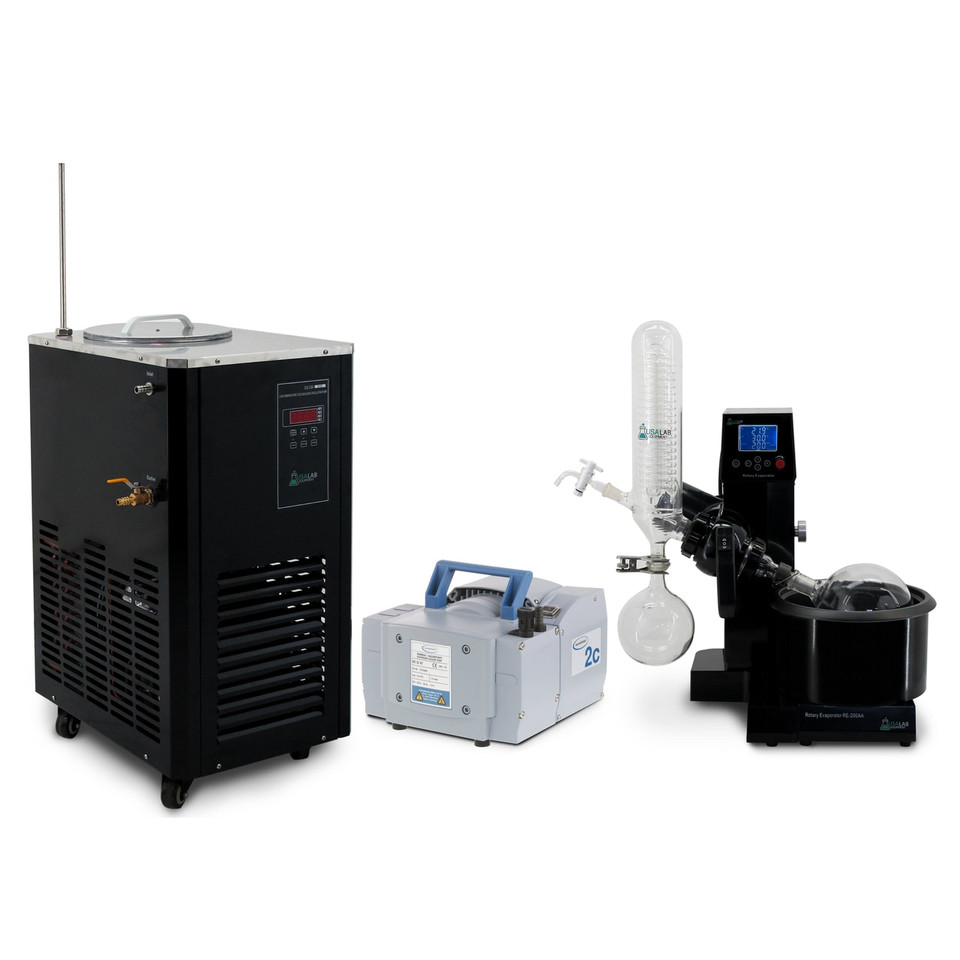 USA Lab 2L Rotary Evaporator Turnkey Rotovap RE-200A w/ Vacuubrand MZ 2C NT USA Lab 2L Rotary Evaporator Turnkey Rotovap RE-200A w/ Vacuubrand MZ 2C NT