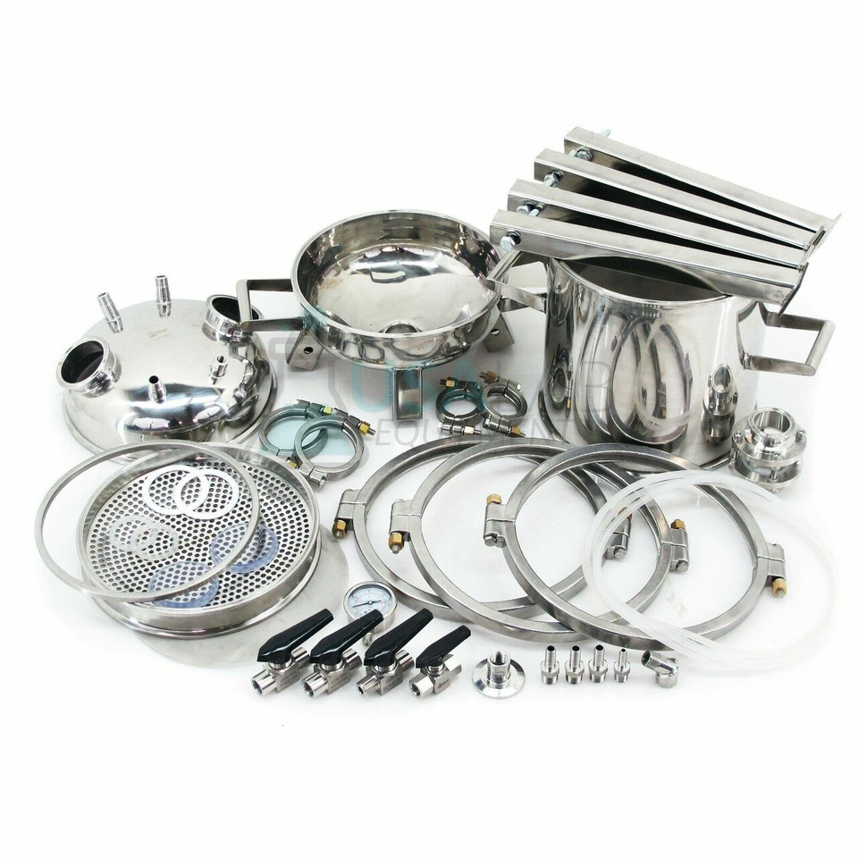 12" Buchner Funnel With Lid For Top Pressure - SS304 - 90PSI