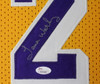 James Worthy Autographed and Framed Gold Lakers Jersey Auto JSA COA (D1-V)