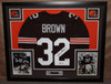 Jim Brown Autographed and Framed Cleveland Browns Jersey