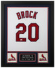 Lou Brock Autographed and Framed White St. Louis Cardinals Jersey Auto JSA Certified