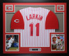 Barry Larkin Autographed and Framed Cincinnati Reds Jersey