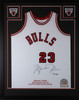 Michael Jordan Autographed and Framed Chicago Bulls Jersey