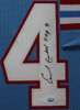 Earl Campbell Autographed HOF 91 & Framed Blue Houston Oilers Jersey Auto GTSM COA