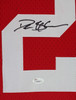 Deion Sanders Autographed and Framed Red San Francisco 49ers Jersey Auto JSA COA