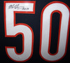 Mike Singletary Autographed HOF 98 and Framed Blue Chicago Bears Jersey Auto JSA COA