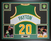 Gary Payton Autographed and Framed Seattle Super Sonics Jersey