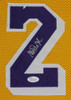 Magic Johnson Autographed & Framed Yellow Lakers Jersey JSA COA D11-L