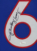 Julius Erving Autographed & Framed Blue Philadelphia 76ers Jersey JSA COA