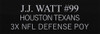 JJ Watt Autographed & Framed Red Houston Houston Texans Jersey JSA COA