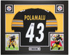 Troy Polamalu Autographed & Framed Black Pittsburgh Steelers Jersey Auto Beckett COA