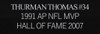 Thurman Thomas Autographed & Framed Bills Blue 1991 NFL MVP Jersey JSA COA D3-S