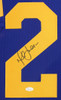 Marshall Faulk Autographed and Framed Blue St Louis Rams Jersey JSA COA