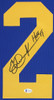 Eric Dickerson Autographed & Framed Blue Rams Jersey Auto Beckett Cert