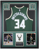 Giannis Antetokounmpo Autographed & Framed Green Milwaukee Jersey Auto Beckett COA