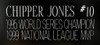 Chipper Jones Autographed & Framed White Atlanta Jersey Auto JSA COA