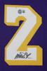 Magic Johnson Autographed & Framed Purple Los Angeles Jersey Auto Beckett COA