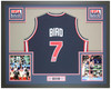 Larry Bird Framed and Autographed  Blue Team USA Jersey Auto Beckett COA
