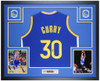 Steph Curry Autographed and Framed Blue Golden State Jersey JSA COA