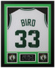Larry Bird Autographed and Framed White Boston Jersey Auto Beckett Cert