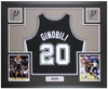 Manu Ginobili Autographed and Framed San Antonio Spurs jersey