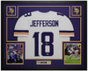 Justin Jefferson Autographed and Framed White Minnesota Jersey Auto Beckett COA