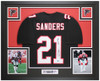 Deion Sanders Autographed and Framed Black Atlanta Jersey Auto Beckett COA