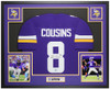 Kirk Cousins Autographed and Framed Purple Minnesota Jersey Auto Beckett COA