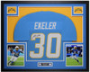Austin Ekeler Autographed & Framed Blue Los Angeles Jersey Auto PSA COA