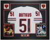 Dick Butkus Autographed and Framed White Chicago Jersey Auto Beckett COA