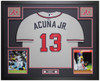 Ronald Acuna Jr Autographed & Framed Gray Atlanta Jersey Auto Beckett COA