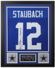 Roger Staubach Autographed & Framed Blue Dallas Jersey Auto Beckett Certificate