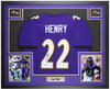 Derrick Henry Autographed and Framed Purple Ravens Jersey Auto Beckett Cert