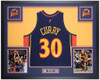 Steph Curry Autographed & Framed Navy Golden State Rookie Jersey Auto JSA COA