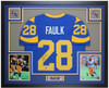Marshall Faulk Autographed and Framed Blue St Louis Jersey Auto Beckett COA