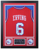 Julius Erving Autographed and Framed Red Philadelphia Jersey Auto Beckett Cert