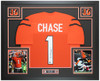 Ja'Marr Chase Autographed & Framed Orange Cincinnati Jersey Auto Beckett Certified